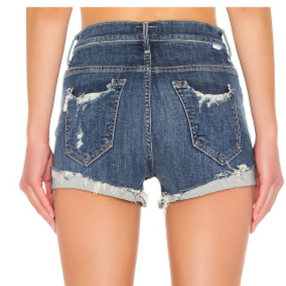 MOTHERHigh Waisted Rascal Slit Flip Chew Short (Off Duty)